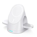 Rack di ricarica wireless verticale 3 in 1 magnetico per iPhone serie 12/13/14 e iWatch e AirPods (bianco)
