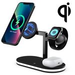 Caricabatterie wireless UD23 15W 3 in 1 in lega di alluminio, per smartphone, iWatch e AirPods (nero)