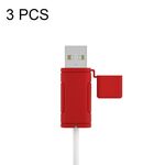 Custodia in silicone per cavo dati lavabile morbido da 3 pezzi per Apple, specifiche: USB (rosso)