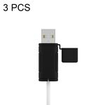 Custodia in silicone per cavo dati lavabile morbido da 3 pezzi per Apple, specifiche: USB (nero)