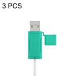 Custodia in silicone per cavo dati lavabile morbido da 3 pezzi per Apple, specifiche: USB (verde menta)