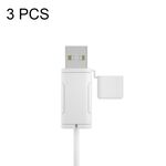 Custodia in silicone per cavo dati lavabile morbido da 3 pezzi per Apple, specifiche: USB (bianco)