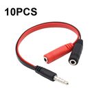 Y-1001 10pcs 20cm 3.5mm Car Audio Computer Headset Microfono 2 in 1 Cavo adattatore (placcato in nichel)