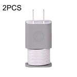 Per iPhone 11/12 18W/20W Adattatore di alimentazione 2 pezzi Custodia protettiva Cover Data Cable Organizer (grigio)
