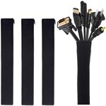 4pcs Zipper Ties Cord Management Organizer Kit Manicotto per cavi con clip per cavi con cerniera