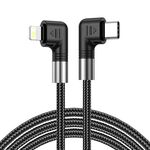 Cavo dati A9 da 30 W USB-C/tipo C a 8 pin a doppio gomito, lunghezza: 3 m