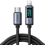 JOYROOM S-CL020A16 Cavo dati di ricarica rapida da USB-C / Tipo-C a 8 pin con display digitale da 20 W, lunghezza: 1,2 m (nero)