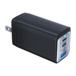 Caricabatterie a ricarica rapida Dual PD USB-C / Type-C + USB a 3 porte da 65 W, spina: spina americana (nera)