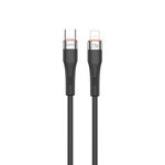 TOTU CB-2 Series USB-C / Type-C a 8 pin in lega di alluminio, cavo dati Skin Feel, lunghezza: 1 m (nero)