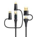 USAMS US-SJ616 PD 100W 6 in 1 cavo dati di ricarica rapida, lunghezza: 1,2 m (nero)