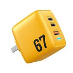 WK WP-U141 67 W USB + doppio caricatore GaN USB-C / Type-C, spina: spina CN (giallo)