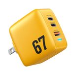WK WP-U141 67W USB + doppio caricatore GaN USB-C / Type-C, spina: spina americana (giallo)