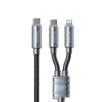 WK WDC-13 65 W 2 in 1 da tipo C a tipo C + cavo dati di ricarica super veloce a 8 pin, lunghezza: 1,2 m (nero)