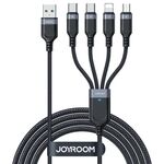JOYROOM A18 3.5A USB a 8 Pin+Dual USB-C/Type-C+Micro USB 4 in 1 Cavo Dati, Lunghezza: 1.2m(Nero)