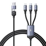 JOYROOM A21 3.5A USB+Type-C a 8 Pin+Type-C+Micro USB 3 in 2 Cavo di Ricarica, Lunghezza: 1.2m (Nero)