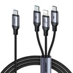 Cavo di ricarica 3 in 1 JOYROOM A21 30W Type-C a 8 pin+Type-C+Micro USB, lunghezza: 1,2 m (nero)