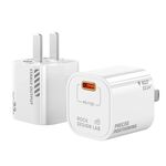 Caricabatterie GaN a porta singola tipo C ROCK T88 Sugar Series PD33W, spina CN (bianco)