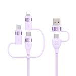 USAMS US-SJ645 U85 1,2 m PD100W Cavo di ricarica rapida multifunzionale 6 in 1 in lega (viola)