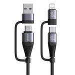 JOYROOM SA37-2T2 Cavo dati di ricarica rapida serie 4 in 1 multifunzione da 60 W, lunghezza: 1,2 m (nero)