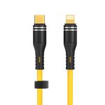 Cavo dati di ricarica in silicone liquido da USB-C / Type-C a 8 pin, lunghezza: 1,2 m (giallo)