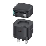USAMS US-CC204 Caricabatterie rapido GaN serie SMF PD35W doppia porta tipo C, spina UK (nero)