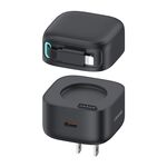 USAMS US-CC210 Serie SMF PD35W Caricatore rapido GaN a 8 pin + doppia porta Type-C, spina USA (nero)