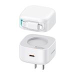 USAMS US-CC210 Serie SMF PD35W Caricatore rapido GaN a 8 pin + doppia porta Type-C, spina USA (bianco)