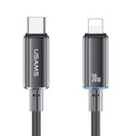 Cavo dati di ricarica rapida PD da 30 W PD USAMS tipo C a 8 pin in lega di alluminio, lunghezza: 1,2 m (nero)