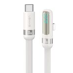 USAMS US-SJ652 PD Cavo dati a gomito per ricarica rapida da USB-C/Tipo-C a 8 pin in lega di alluminio con display digitale, lunghezza: 1,2 m (Beige)