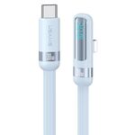 USAMS US-SJ652 PD Cavo dati a gomito per ricarica rapida da USB-C/Tipo-C a 8 pin in lega di alluminio con display digitale, lunghezza: 1,2 m (blu)