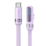USAMS US-SJ652 PD Cavo dati a gomito per ricarica rapida da USB-C/Tipo-C a 8 pin in lega di alluminio a 8 pin (viola)