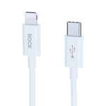 Cavo dati di ricarica rapida USB-C/Type-C a 8 pin serie ROCK Simple da 1 m 27 W (bianco)