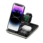 A93 Supporto per telefono da tavolo per caricabatterie wireless pieghevole multifunzionale 5 in 1 da 15 W (nero)