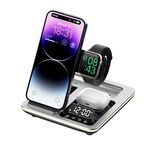A93 Supporto per telefono da tavolo per caricabatterie wireless pieghevole multifunzionale 5 in 1 da 15 W (argento)