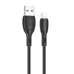 Borofone BX86 Advantage Cavo dati di ricarica in silicone da USB a 8 pin da 2,4 A, lunghezza: 1 m (nero)