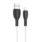 Borofone BX86 Advantage Cavo dati di ricarica in silicone da USB a 8 pin da 2,4 A, lunghezza: 1 m (bianco)