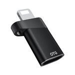 Adattatore OTG ADS-616B da 8 pin maschio a USB-C/Type-C femmina (nero)