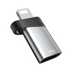 ADS-616B Adattatore OTG da 8 pin maschio a USB-C/Type-C femmina (Argento)