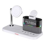 C09 Lampada da comodino con caricabatterie wireless multifunzione 15W 5 in 1 (bianca)