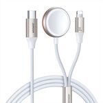 JOYROOM S-IW012 Cavo dati di ricarica wireless da USB a 8 pin 2 in 1 + orologio magnetico, lunghezza cavo: 1,5 m (bianco)