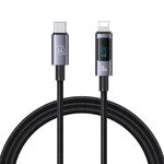 USAMS US-SJ672 Cavo dati per display digitale a ricarica rapida da tipo C a 8 pin 30 W, lunghezza: 1,2 m (nero)