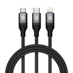 Nillkin Swift Pro 1 m 3 in 1 USB a 8 pin + tipo C + cavo di ricarica rapida micro USB (nero)
