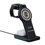 Caricabatterie wireless magnetico multifunzione pieghevole H60 5 in 1 (nero)
