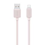 USAMS US-SJ694 Cavo dati di ricarica rapida a strisce da USB a 8 pin 2,4 A, lunghezza: 2 m (rosa)