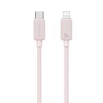 USAMS US-SJ692 Cavo dati a ricarica rapida a strisce da USB-C/Type-C a 8 pin 30 W, lunghezza: 1 m (rosa)
