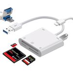 Lettore di schede OTG multifunzione con interfaccia USB 3.0 + 8 pin 5 in 1 (bianco)
