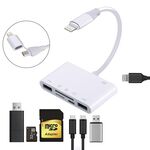 AJ-108PRO 6 in 2 USB-C / Type-C + Lettore di schede per fotocamera multifunzione con interfaccia a 8 pin (bianco)