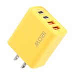 KO-71 Caricatore multiporta USB doppio PD Type-C da 120 W + doppio QC3.0, spina: spina USA (giallo)