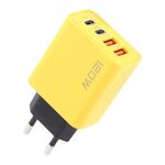 KO-71 Caricatore multiporta doppio PD Type-C da 120 W + doppio USB QC3.0, spina: spina UE (giallo)