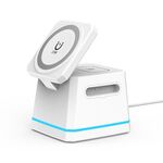 Caricabatterie wireless magnetico multifunzione H49 3 in 1 (bianco)